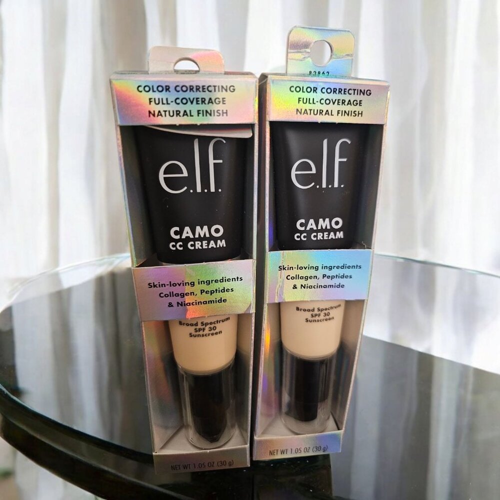 (3) E.L.F. Camo CC Cream SPF 30 Color Correcting Full-Coverage Natural Finish